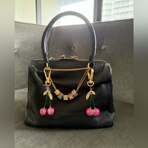 Marni Black Bag with Pink Cherry Charms